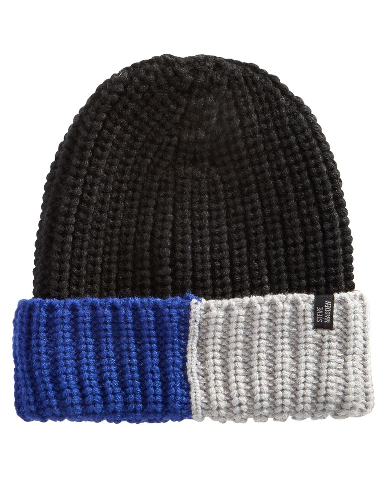 $138 Steve Madden Para hombres Negro Azul Puños Gorra Cálida Invierno Gorro Talla Única Foto 1 de 1