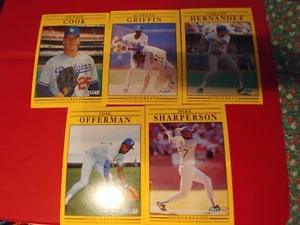 Lotto 5 carte Fleer Los Angeles Dodgers 1991 - Foto 1 di 2