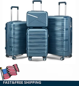 Luggage 4 Piece Sets Hard Shell Expandable Suitcase w/Spinner Wheel Lightweight - Picture 1 of 12
