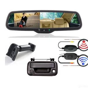 Wireless 4.3" Mirror Monitor Tailgate Handle Backup Camera Kit For Ford F-150 - Picture 1 of 12