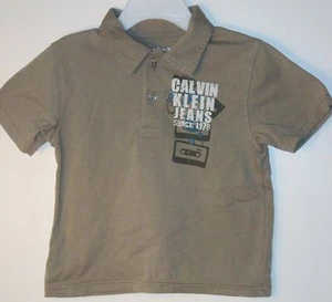 Camisa CALVIN KLEIN JEANS para niños talla 3T marrón manga corta - Imagen 1 de 2
