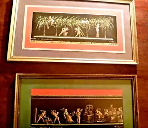 Vintage Pair of Professional Framed Cherub Prints By M. Ciriello - Picture 1 of 21