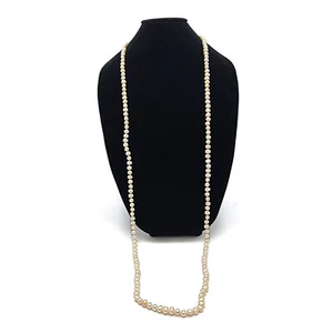 Vintage Cultured Baroque Pearl Necklace Potato 52" Hand Knotted Rope Lariat - Picture 1 of 10