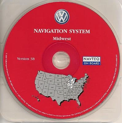 2004 2005 VW Touareg Navigation CD Map Midwest Cover MI IN Partial States WI IL - Image 1 of 3