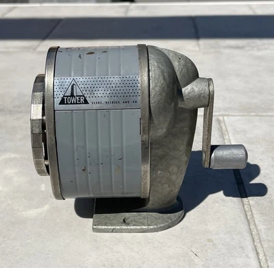 Vintage Tower Sears Roebuck 6 Hole Wall Desk Mount Pencil Sharpener Works Great - Image 1 of 4