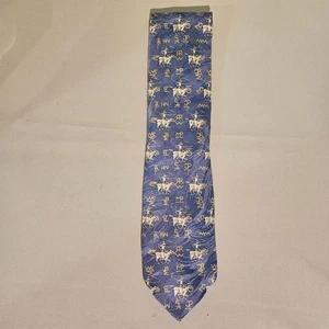 Cravatta collo ROCKMOUNT RANCH WEAR cowboy western seta edizione limitata ROPER & BRANDS blu - Foto 1 di 6
