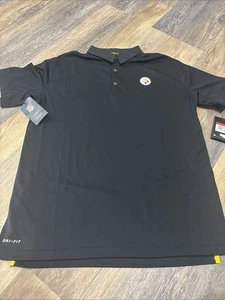 Nike Drifit Polo Shirt NFL Pittsburgh Steelers Football On Field Apparel NWT - Picture 1 of 11