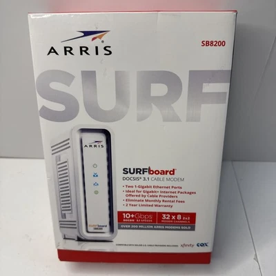 ARRIS SURFboard SB8200 DOCSIS 3.1 10 Gbps Cable Modem Brand New Sealed - Image 1 of 4
