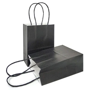 Geschenktüten Mini Kraftpapiertüten mit Griffen (4 x 2,4 x 6 Zoll, schwarz, 25 Stück) - Bild 1 von 8