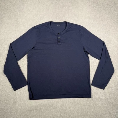 Camisa masculina AG Adriano Goldschmied azul grande Henley 100% algodão casual preppy - Imagem 1 de 4