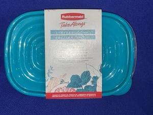 Rubbermaid TakeAlongs 3-Pack Aqua Blue 4-Cup Rectangular Containers. Stackable - Picture 1 of 4