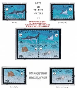 ๐ PALAU 1994 Pacific RAYS FISH MNH HONG KONG STAMP SHOW - Picture 1 of 1