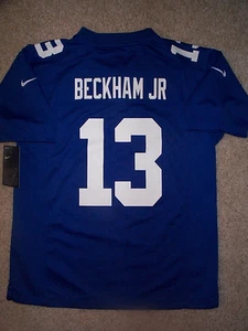 *IRREGULAR* ny Giants ODELL BECKHAM JR nfl NIKE Jersey YOUTH KIDS BOYS (L-LARGE) - Picture 1 of 3