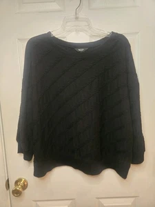 Simply Vera Wang 3/4 Arm Rundhals Scrunch Sweatshirt Gr. XL schwarz - Bild 1 von 14