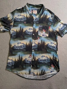 RSVLTS x Bob Ross Herren Kurzarm Button Down Forest Hemd / Größe XL - Bild 1 von 11