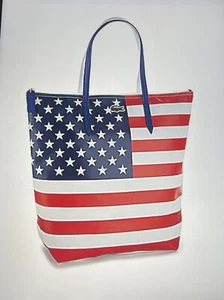 LACOSTE USA FLAG TOTE SHOULDER BAG MEDIUM - Picture 1 of 14