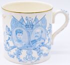 Vintage Royal Doulton Mug Cup King Edward VII Queen Alexandra 1902 AUCT