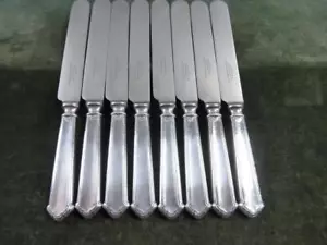 8 nice Vintage Elkington & Co Dessert Side Knives Trefoil pattern silver plated - Picture 1 of 1