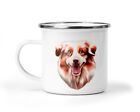 Emaille Tasse Becher mit Aussie Australian Shepherd Hund Hundetasse Geschenk