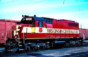 ORIGINAL KODACHROME SLIDE WISCONSIN CENTRAL SDL-39 #590 NEENAH, WI APR. 22, 1989 - Picture 1 of 1