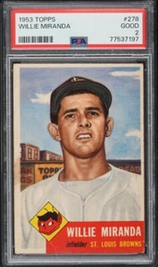 1953 Topps #278 Willie Miranda PSA 2 - Picture 1 of 2
