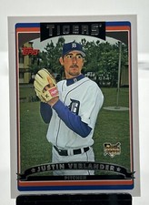 2006 topps baseball card #641 Detroit Tigers ROOKIE Justin Verlander in good 