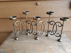 Vintage 5 Kerzen flexibel Tischdeko Gastronomie Fenster Panel brüniert - Bild 1 von 12