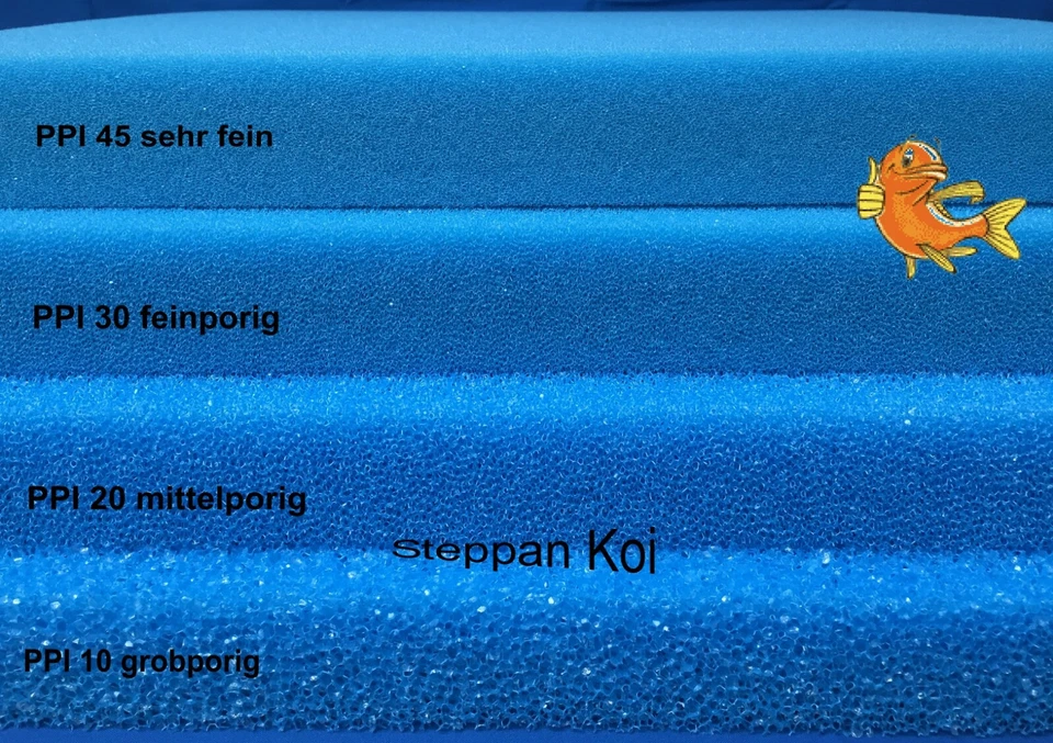 STEPPAN Filtermatte Filterschwamm 100 X 100 X 3 cm PPI 10 / 20 / 30 / 45 Koi Teichfilter
