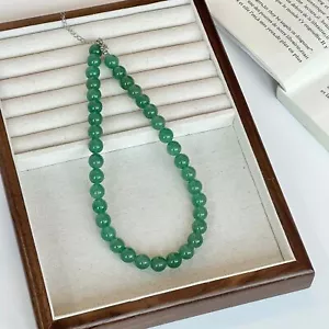 Beautiful Natural Green Aventurine 10mm Round Gemstone Beads Necklace 18" - Picture 1 of 3
