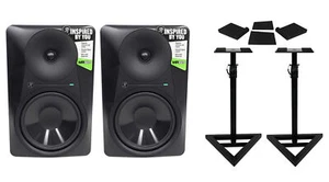 (2) Mackie MR824 8” 85w Powered Studio Monitor Speakers+Stands+Isolation Pads - Picture 1 of 11
