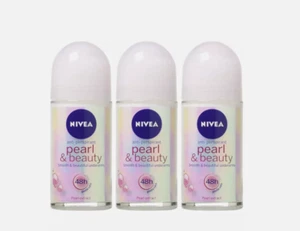 50ml x 3 Nivea Pearl & Beauty Deodorant Armpit Roll On 48h Anti Perspirant - Picture 1 of 1