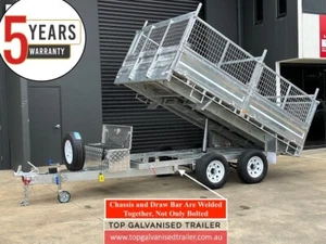 12x7 Flat Top Tipper Trailer Ramps Galvanised Hydraulic Tipper Trailer 3.5t ATM - Picture 1 of 12