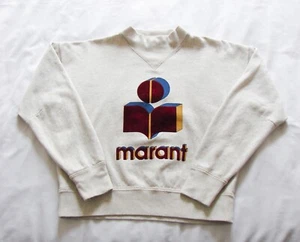 Women Isabel Marant Etoile Ecru Moby Graphic Logo Pullover Sweatshirt Sweater 40 - Bild 1 von 6