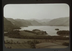 Antique magic lantern slide H Bell, lake district photo Derwent water Cumbria - Picture 1 of 3