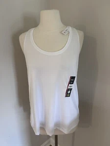 NWT Womens Athletic Works Table Tank Sz M White Moisture Wicking Racerback Gym - Picture 1 of 7