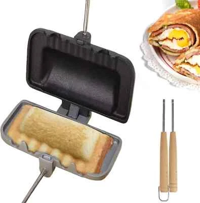 Hot Sandwich Maker, Double-Sided Dog Toaster Nonstick Black and Silver - Image 1 of 2