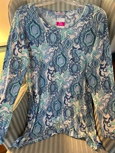 NWT FRESH PRODUCE L/S "LA JOLLA"DESIGN VINTAGE DRAPE TEE..(XL) FLATTERING STYLE - Picture 1 of 3