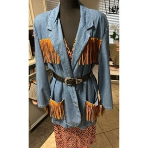 Vintage Dreams women's western denim blazer size large - Picture 1 of 12