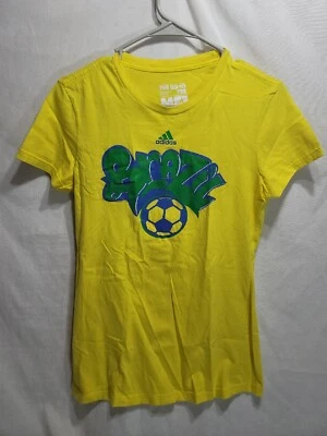 Adidas желтый футбол футболка Бразилии мальчика размер M перейти к футболка 100% хлопок  - Изображение 1 из 4