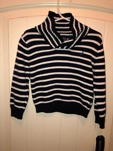 Nautica Toddler Boy’s Sz 18 Month Pullover Sweater Blue Striped Long Sleeved - Picture 1 of 4