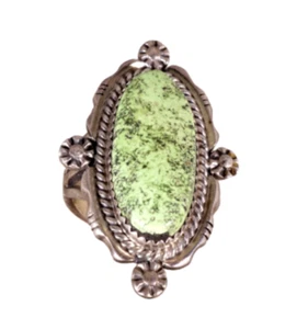 Delbert Gordon 925 Sterling Silver Green Turquoise Statement Ring Size 10 - Picture 1 of 8