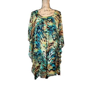 Bisou Bisou Damen normaler Tierdruck Pintuck Chiffon Kimono Kleid Größe 4 - Bild 1 von 16