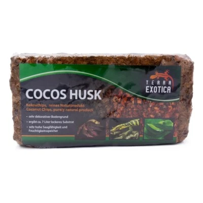 TERRA EXOTICA 1x 500g grober gepresster Humusziegel Cocos Husk Terrarienbodengrund