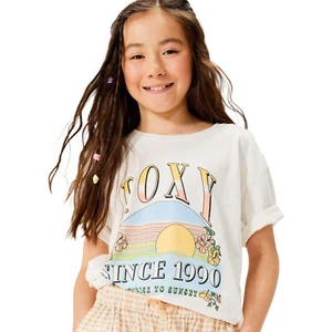 Roxy Girls Kids Youth T-Shirt 5-12 Sunrise To Sunset Oversized Boyfriend Fit Tee - Picture 1 of 5