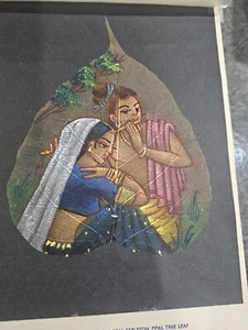Pipal Leaf hand painted art greeting card lovers India get well painting large - Picture 1 of 5