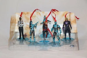Juego de 6 figuras adornos navideños auténticos de Capitana Marvel de Disney - Imagen 1 de 2