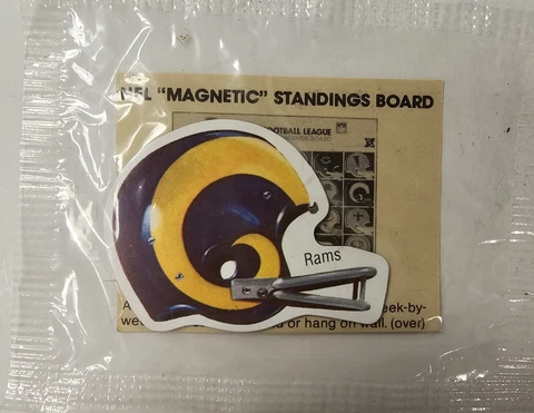 New Old Stock Los Angeles Rams Magnet 1 3/4" X 1 3/8" Cover