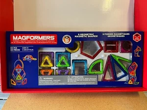MAGFORMERS 60-Piece Building Set 9 Geometric Magnetic Shapes NEW SEALED - Picture 1 of 12