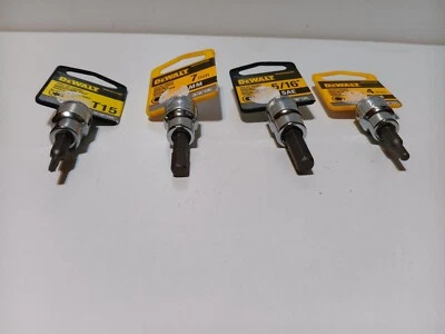 3/8 drive sockets random sockets 2 Hex And 2 Star Bit Sockets DEWALT  Tool Lot - Image 1 of 2