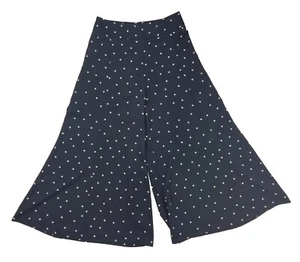 Veronika Maine Black and White Polka Dot Spotted Culottes Wide Leg Trousers UK 8 - Picture 1 of 8